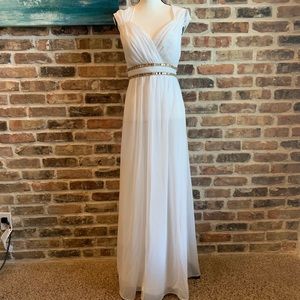 Womens Elegant V-Neck Sleeveless Formal Long Dress